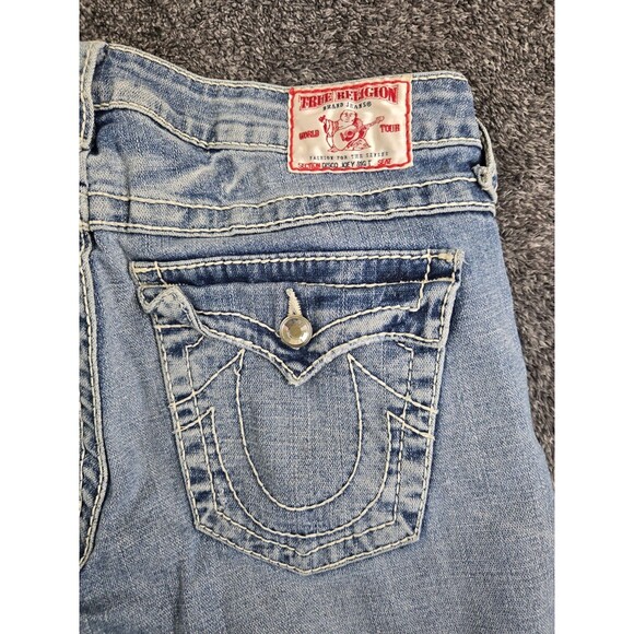 True Religion Disco Joey Big T Women's Denim Blue Flared Jeans 31 - Picture 3 of 11